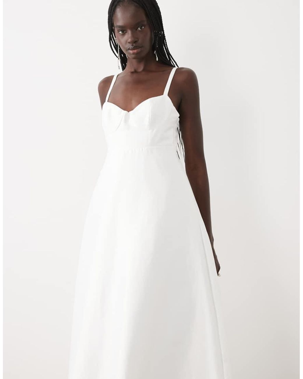 True Decadence Natural Frill Bottom Maxi Dress