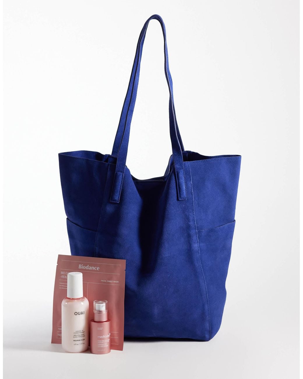 Mango Blue Tote aus 100 % leder