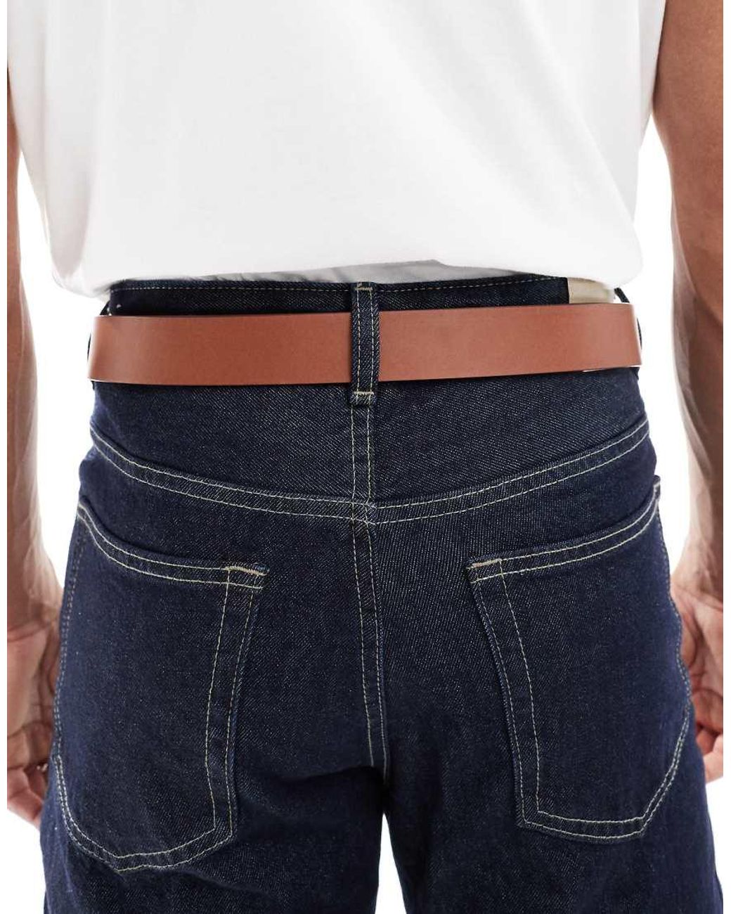 Levi's Blue Leather Logo Buckle Belt for men
