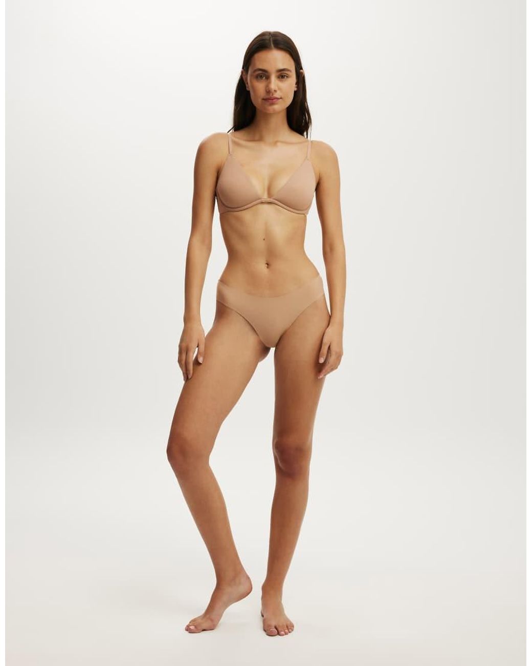 Cotton On Natural Plunge Underwire Bra