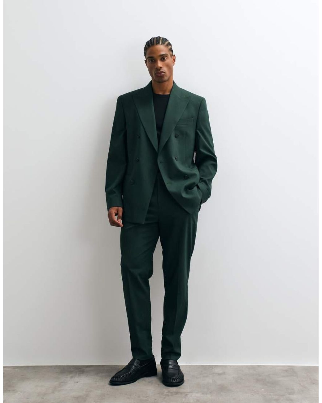 ASOS Green Slim Double Breasted Suit Jacket for men