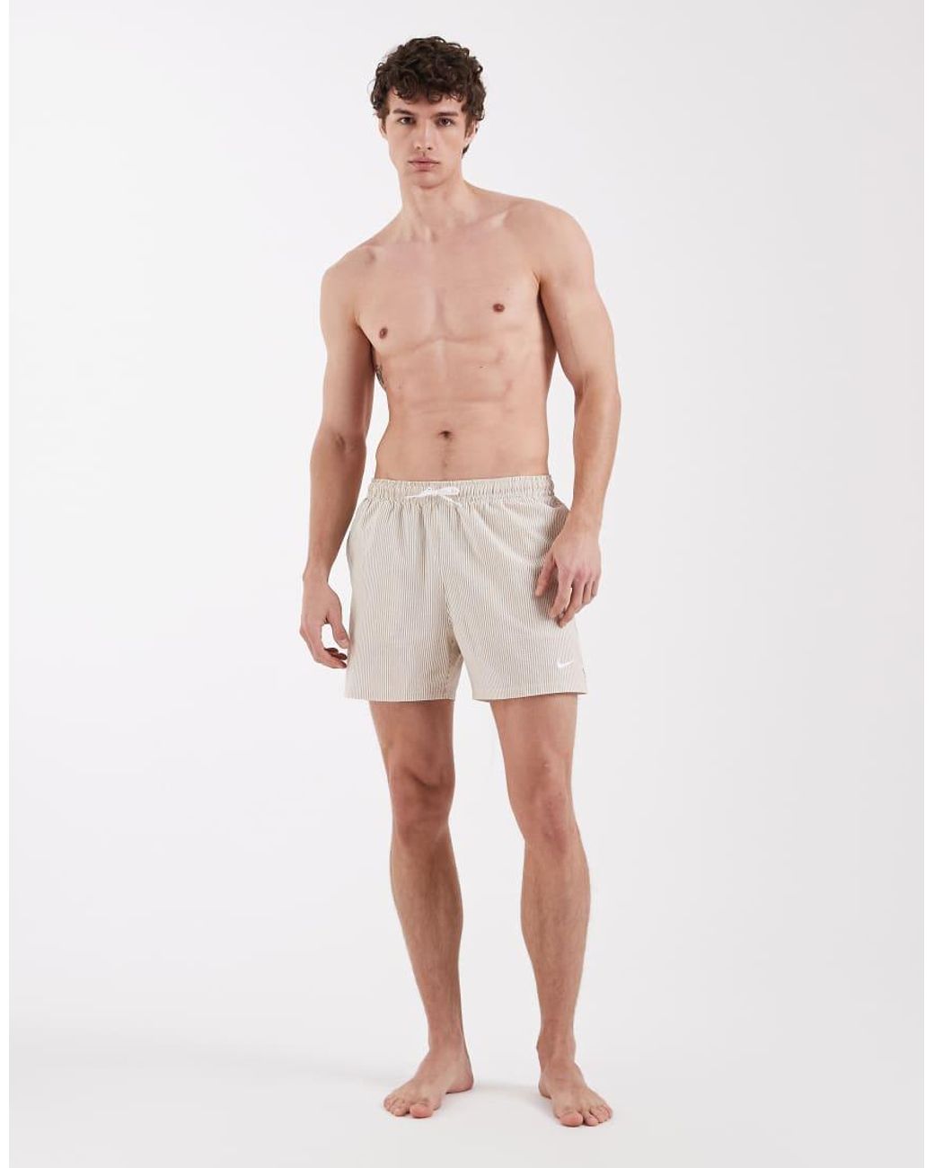 Nike White Nike 5 Inch Volley Seersucker Swim Shorts for men
