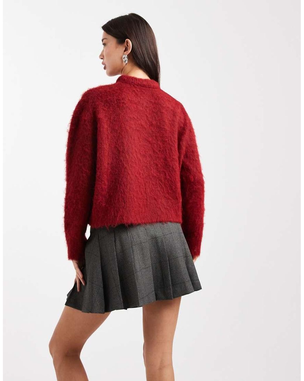 ASOS Red Pleated Mini Skirt