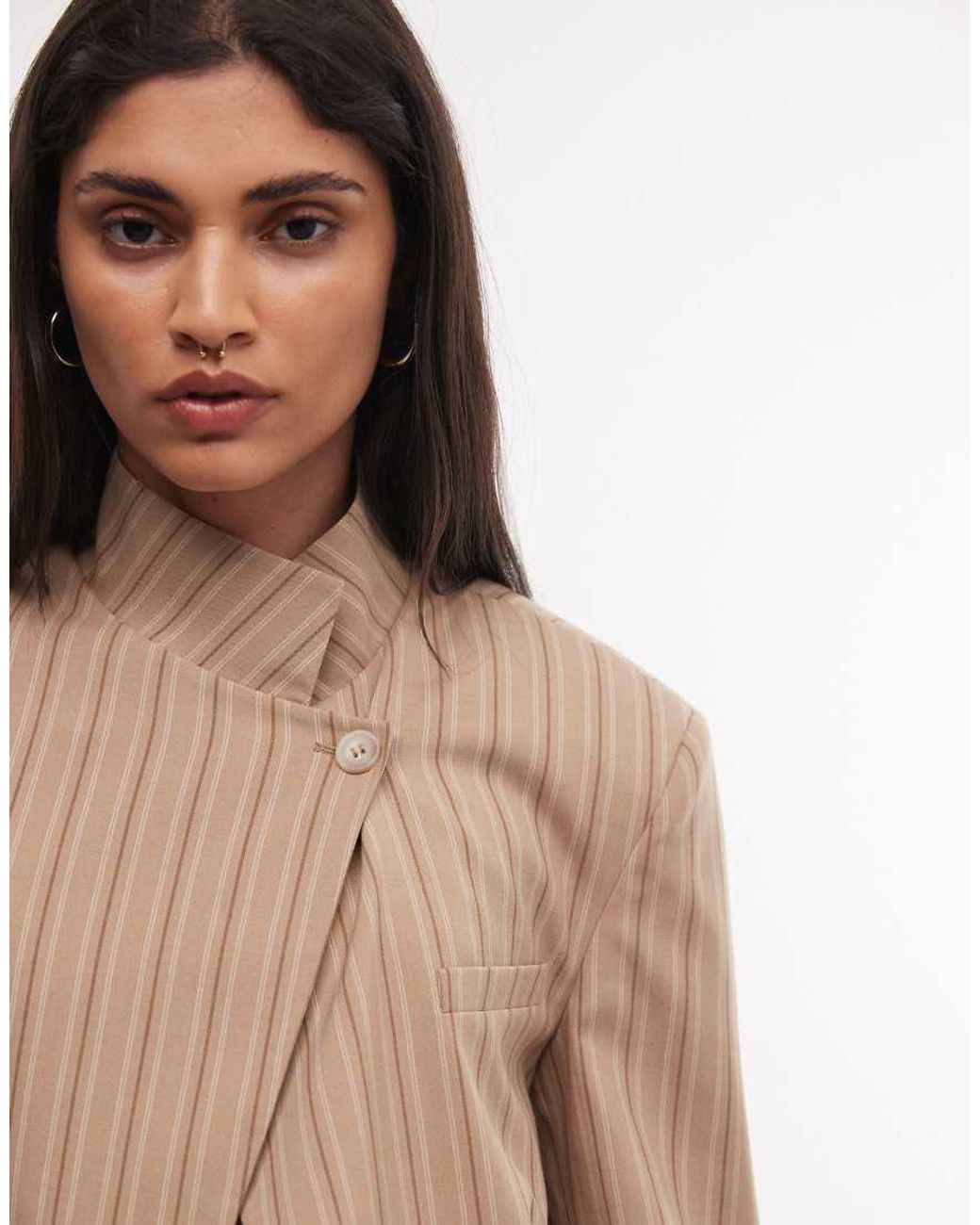ASOS Multicolor Wrap Neck Crop Blazer Jacket