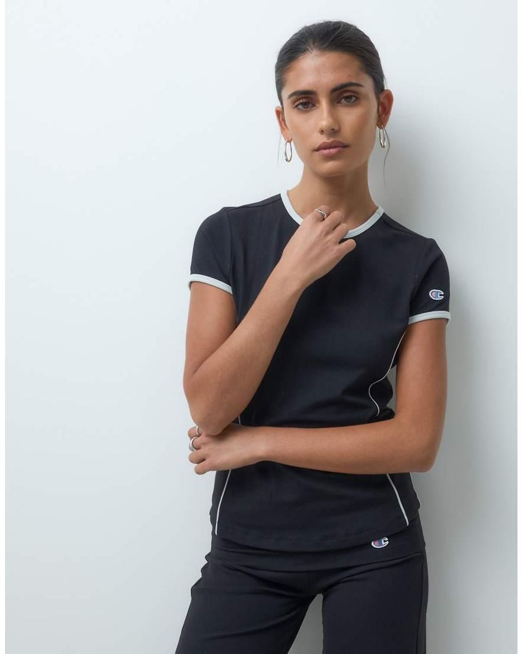Champion Blue Future Memories Crewneck Fitted T-Shirt