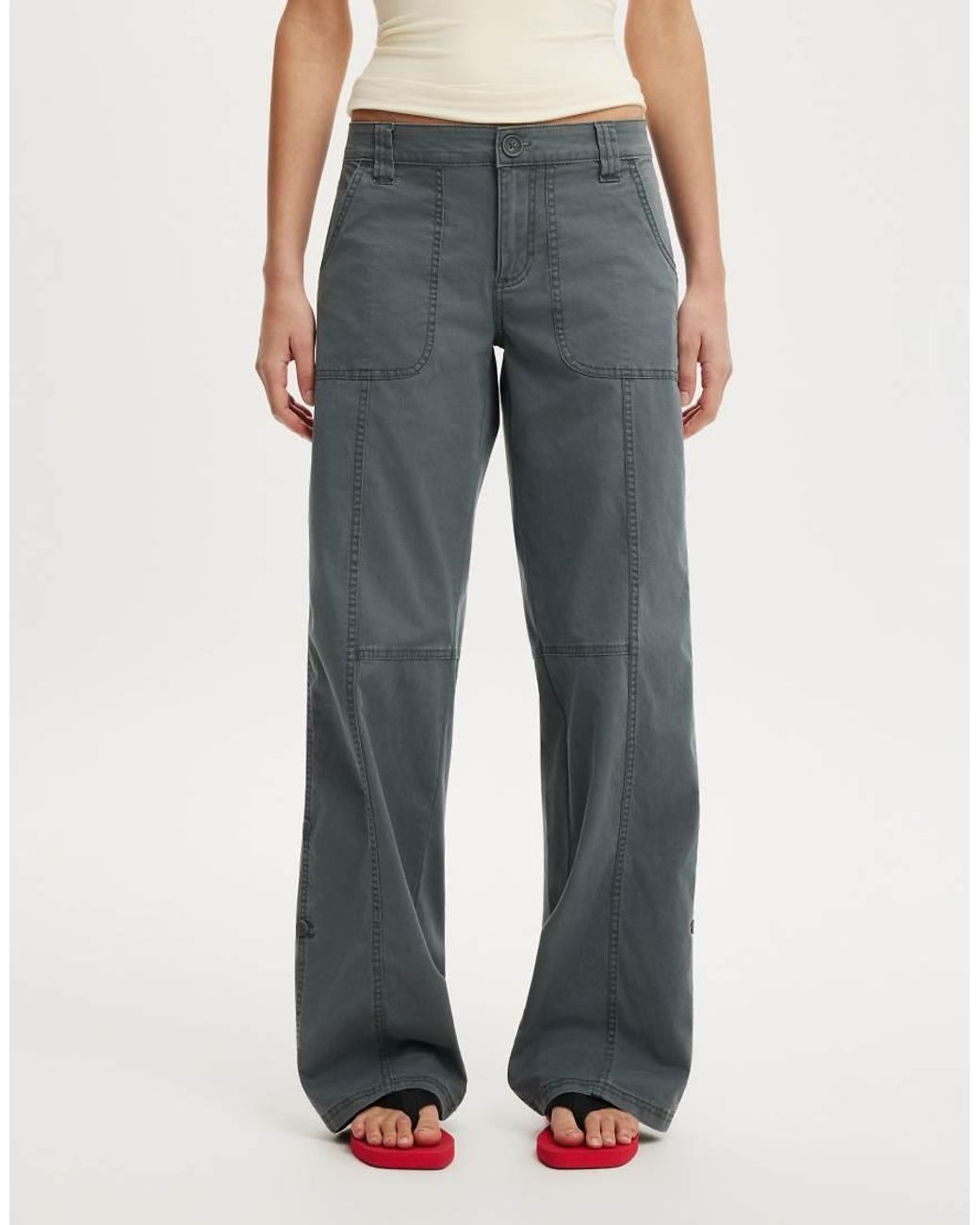 Cotton On White Lexi Low Rise Utility Pant