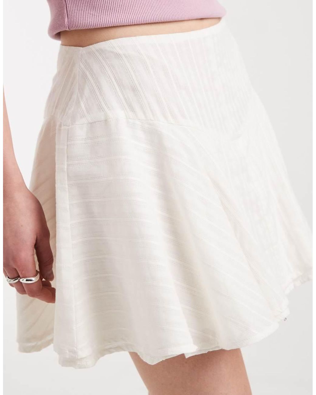 ASOS Pink Textured Drop Waist Mini Skirt