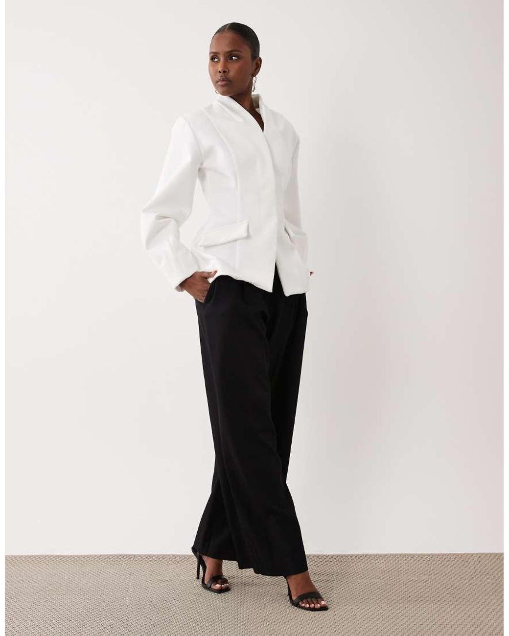 ASOS White Cinched Waist Blazer