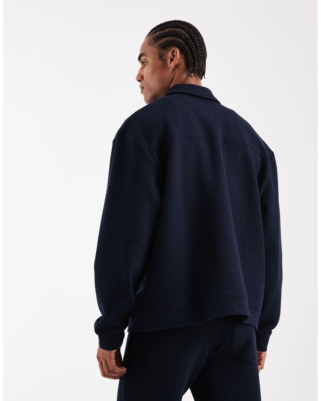 ASOS Blue Relaxed Zip Through Jacket for men
