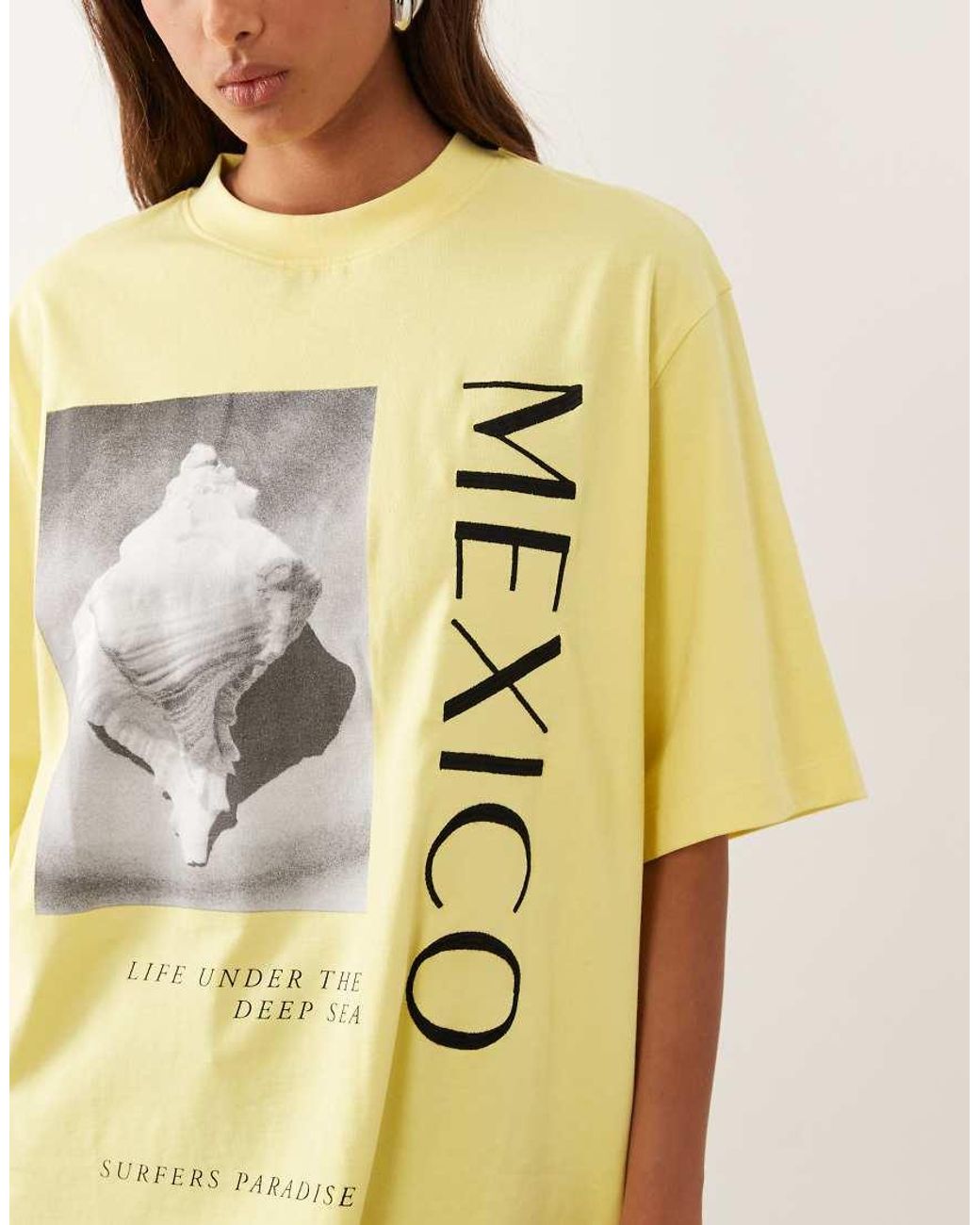 ASOS Blue Oversized Drop Shoulder T-shirt With Mexico Graphic