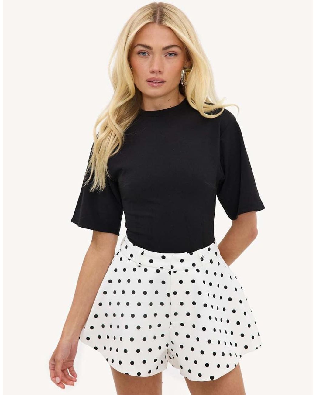 Loavies White Twilight Treasures Polka-Dot Shorts