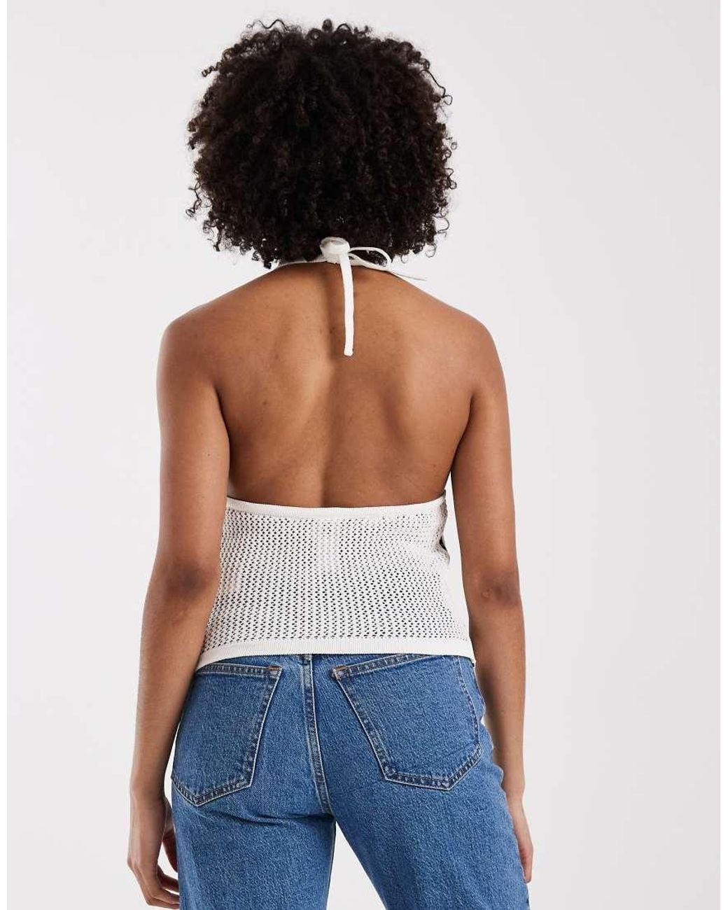 Adidas Originals White Knitted Crochet Top