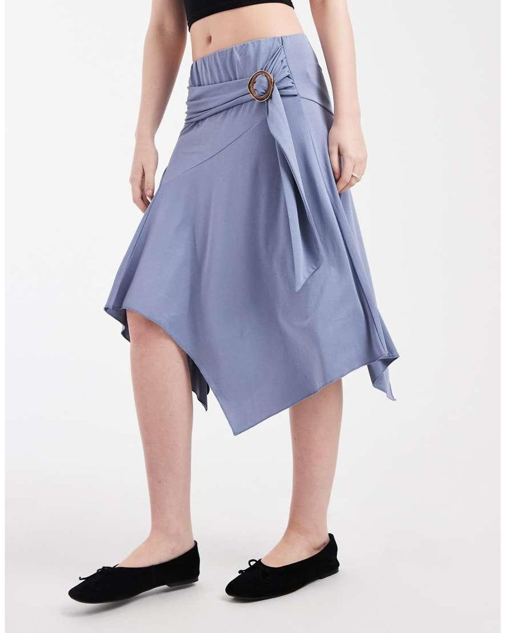 Cotton On Blue Belted Midi Skirt