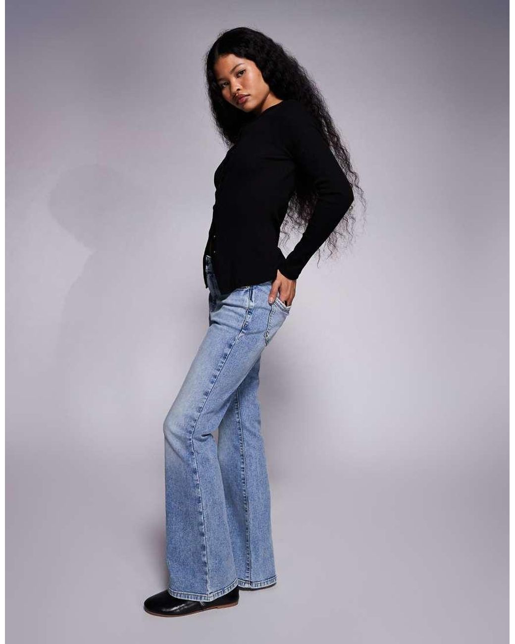 River Island Blue Mid Rise Bootcut Jeans