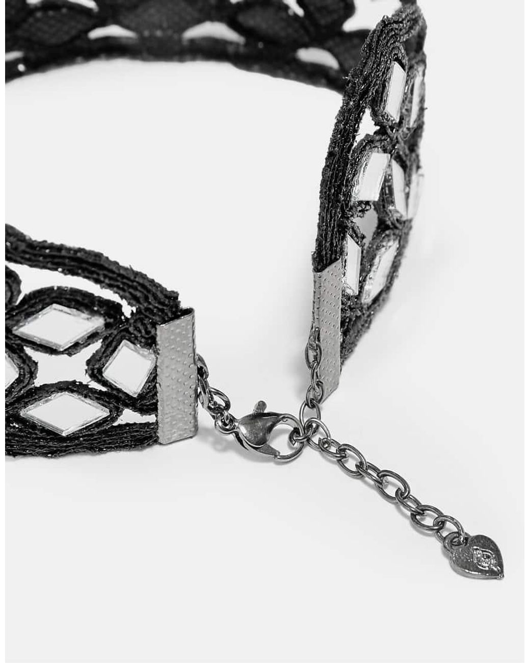 Stradivarius White Mirror Wave Choker