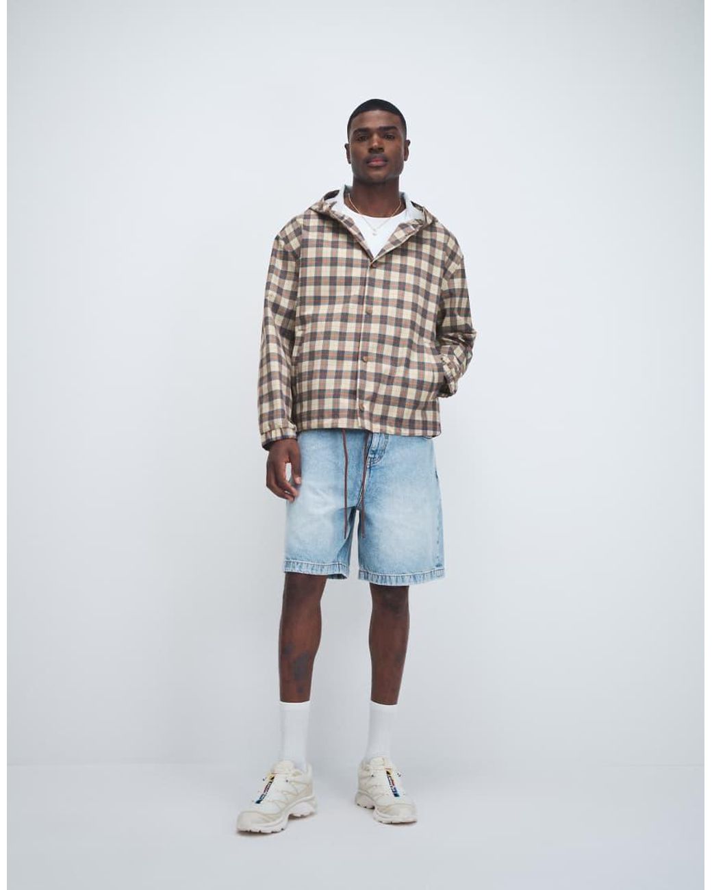 ASOS Stormmax Oversized Regenjas Met Ruit in het White voor heren