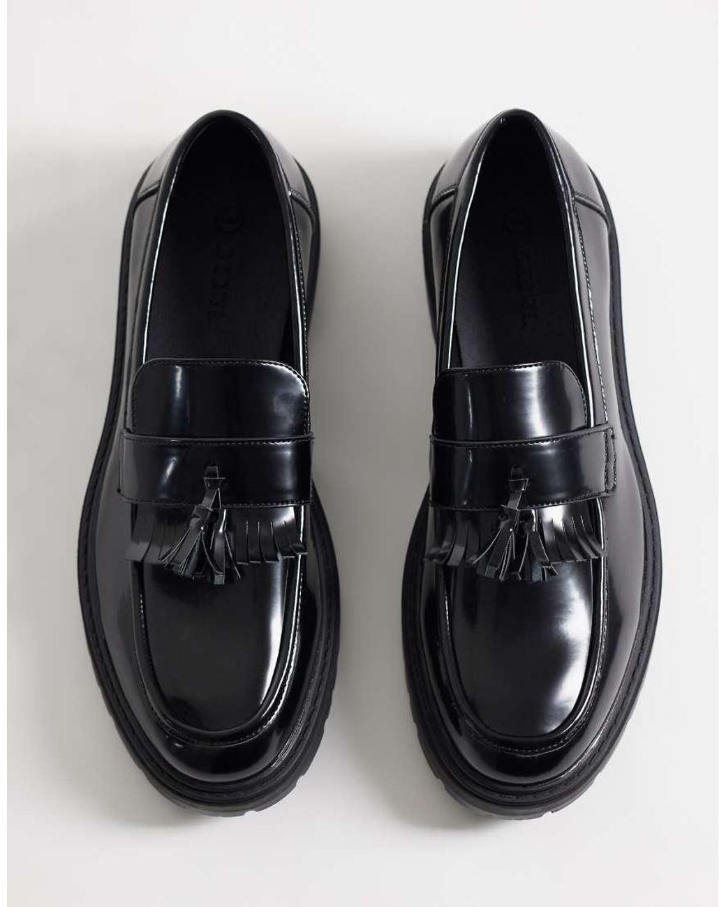 SEQWL Black Pier Chunky Tassle Loafer for men