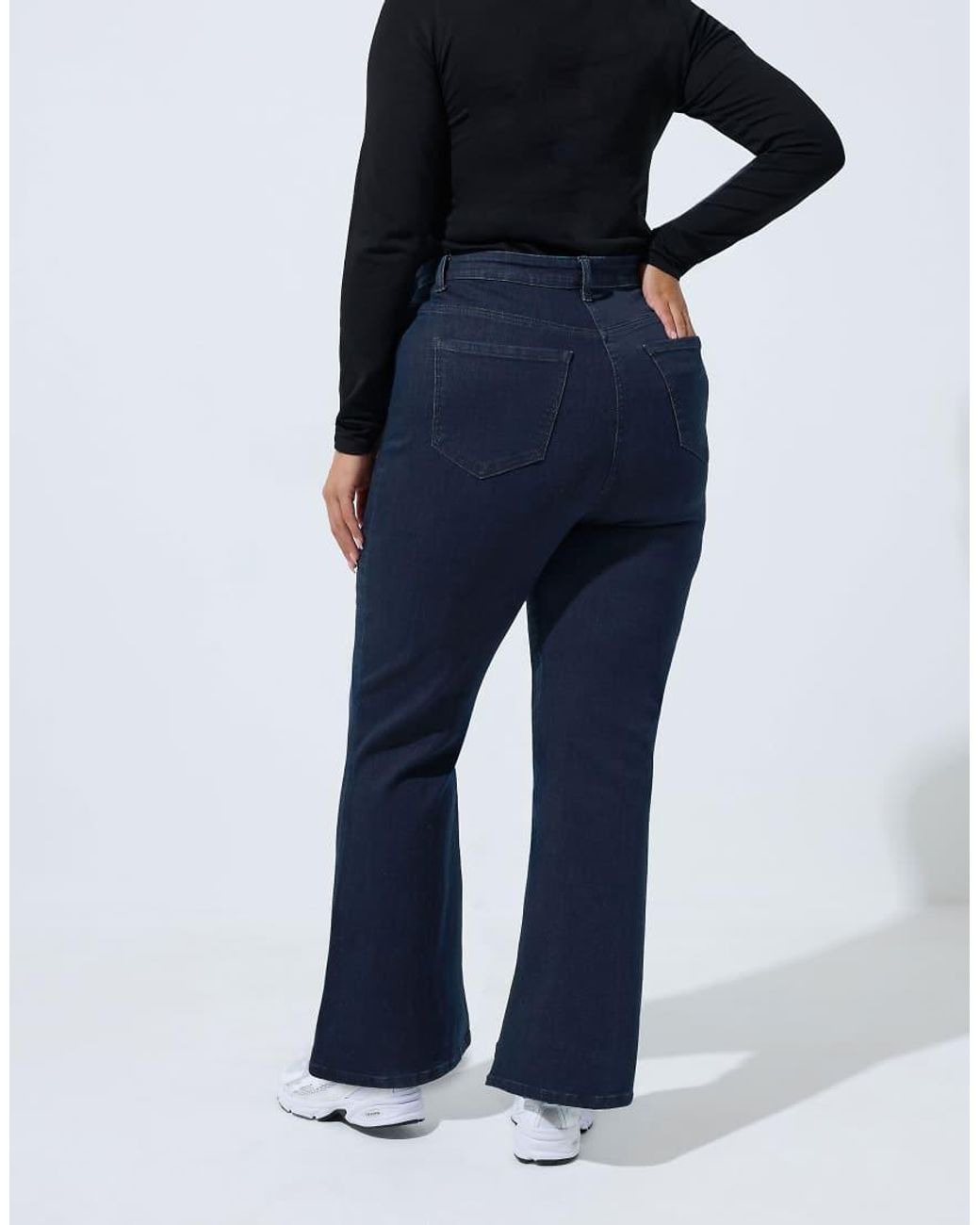 Yours Clothing Blue Flared Seam Detail Jeans