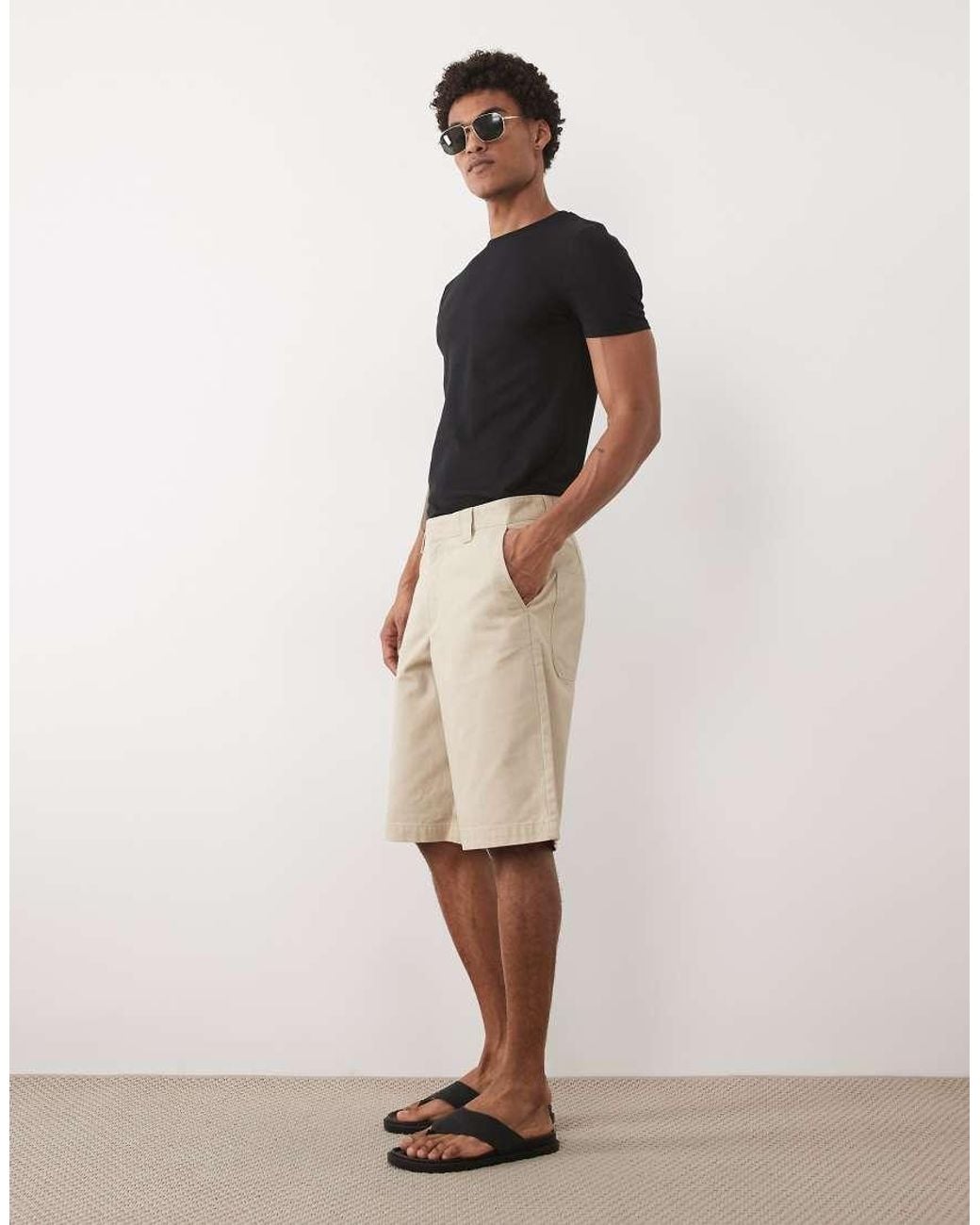 Threadbare Baggy Short in het Natural voor heren