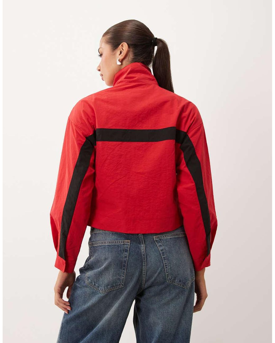 Lioness Red Essential Funnel Neck Windbreaker Jacket