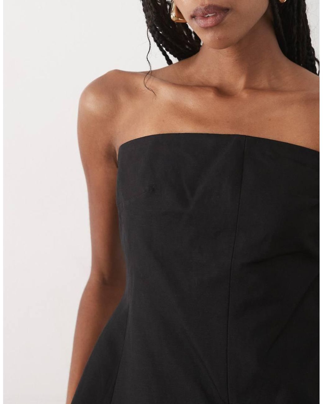 Mango Black Sansa Off Shoulder Structured Top Co-Ord
