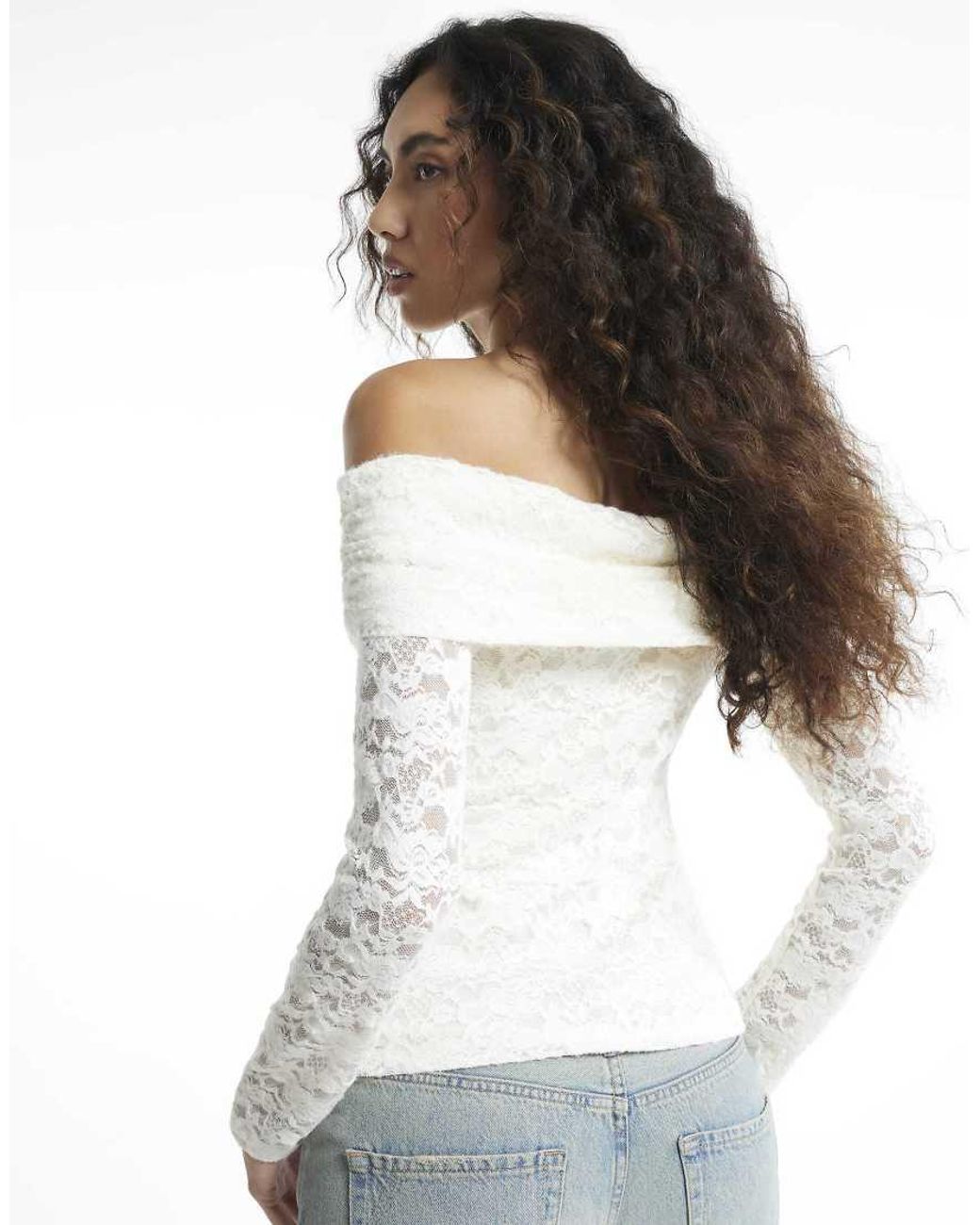 River Island Blue Lace Bardot Top
