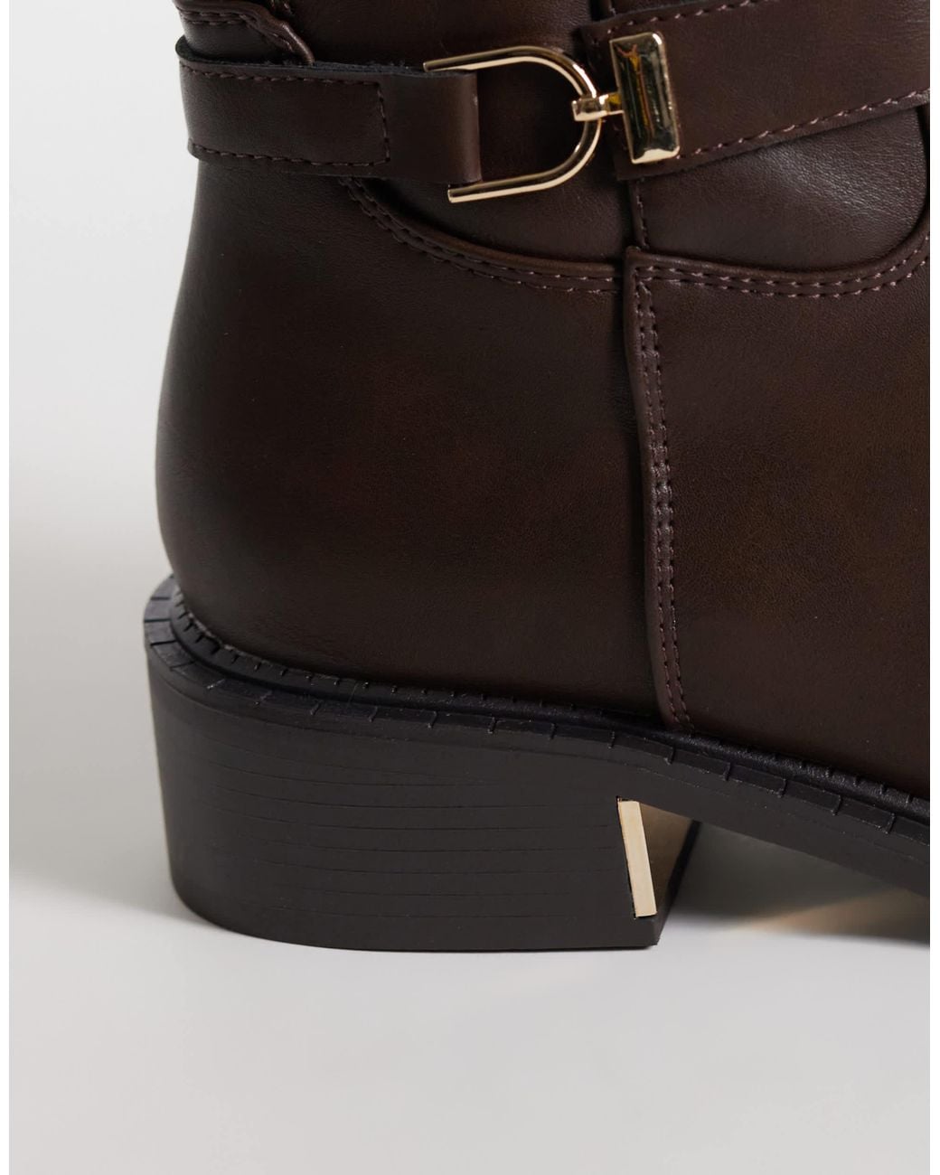SEQWL Brown Latte Buckle Riding Boots
