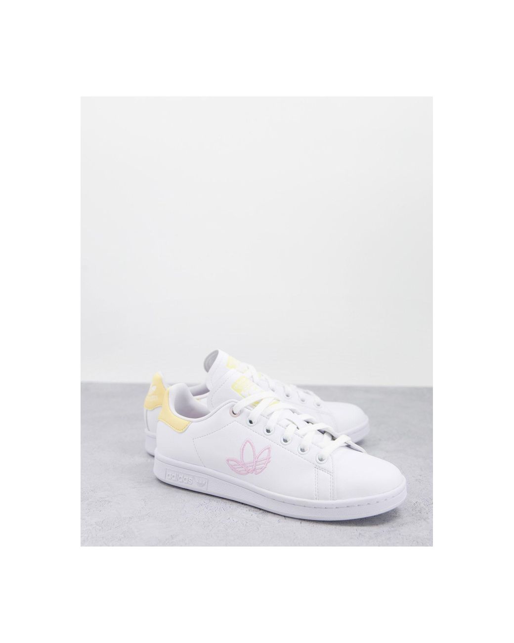Stan smith - sneakers bianche e arancioni con trifoglioadidas Originals in  Gomma di colore Bianco | Lyst