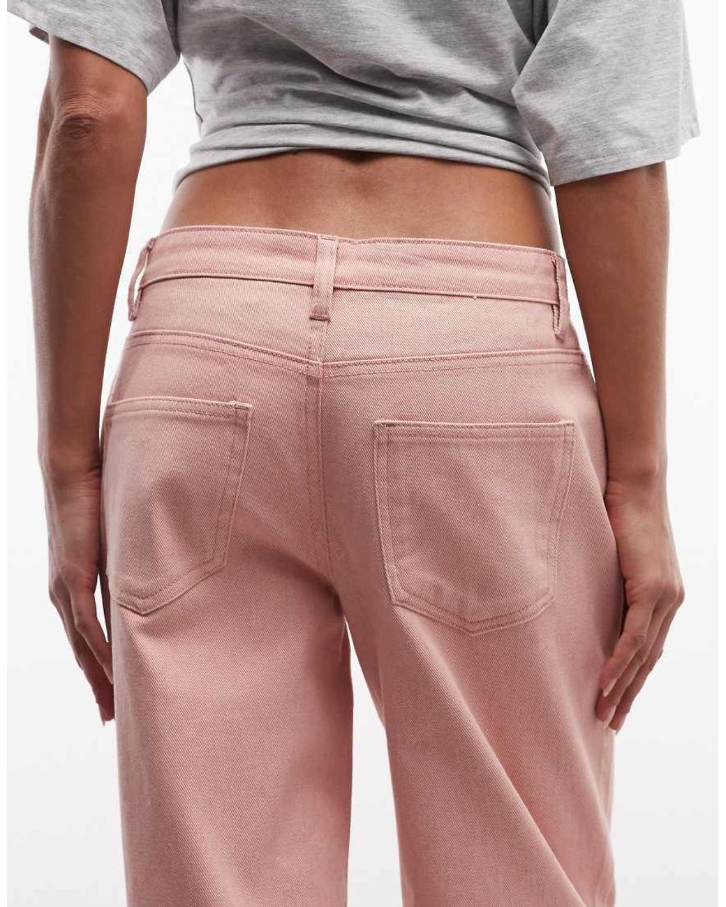 Daisy Street Pink Low Rise Boyfriend Jeans