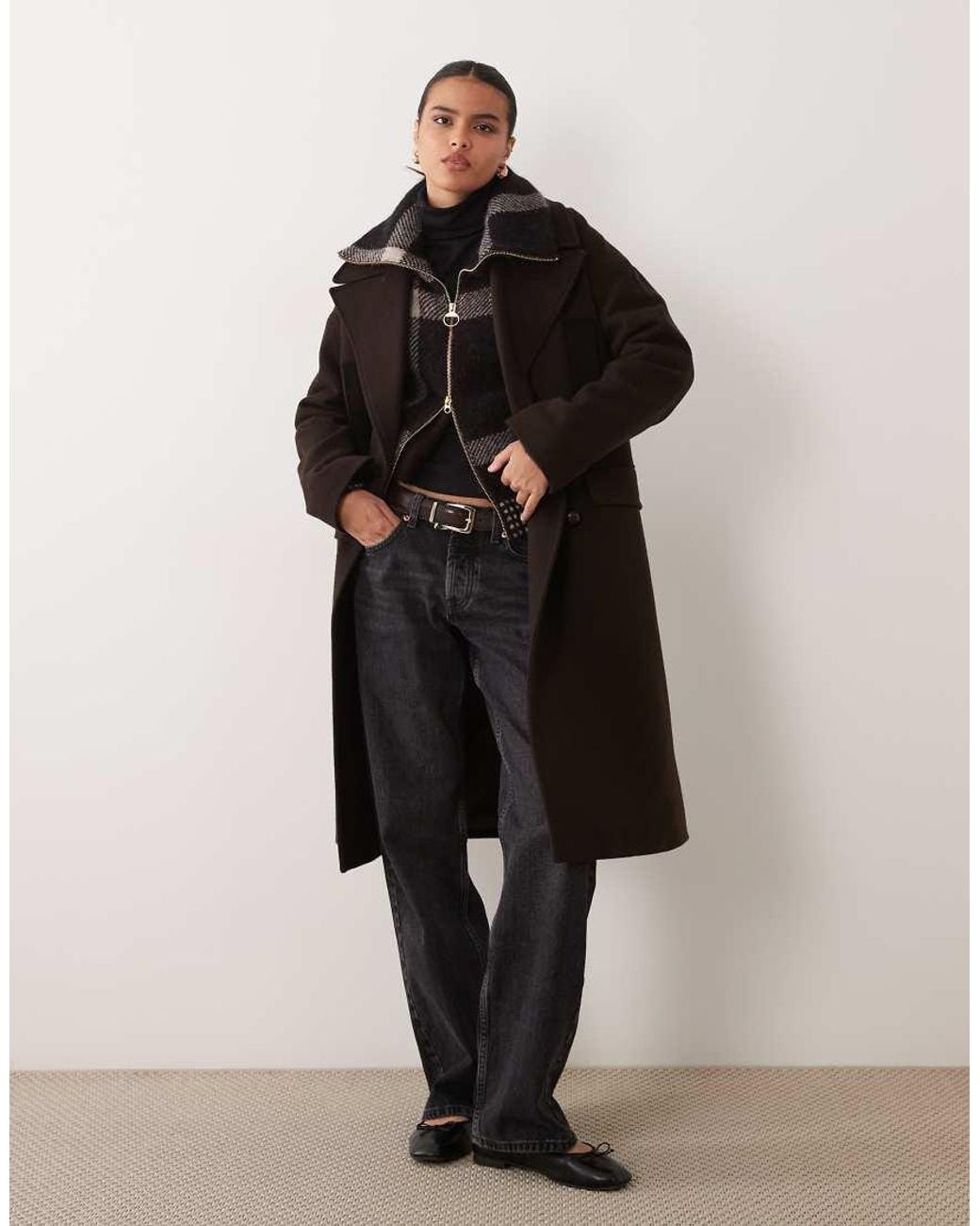 Barbour Black Vivian Wool Trench Coat