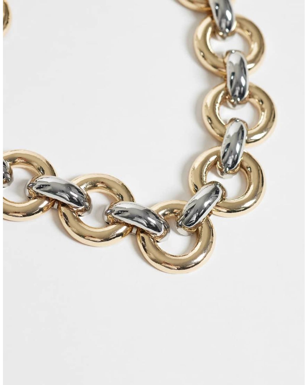 Reclaimed Vintage Metallic Mixed Metal Chunky Neckchain