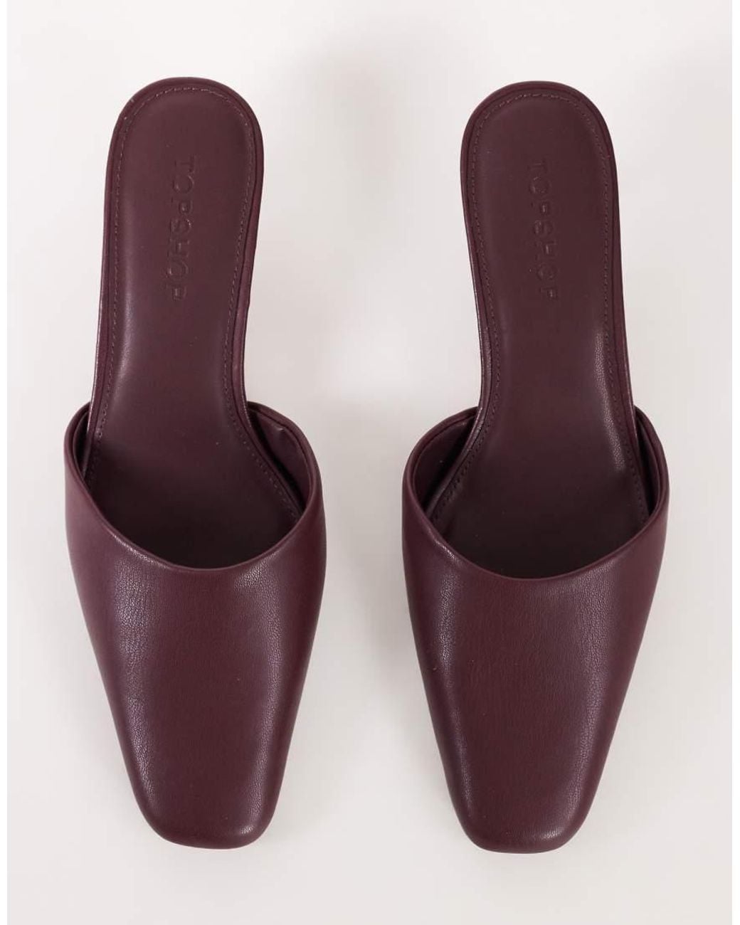 TOPSHOP Purple Arthur Rounded Toe Mid Heel Mule
