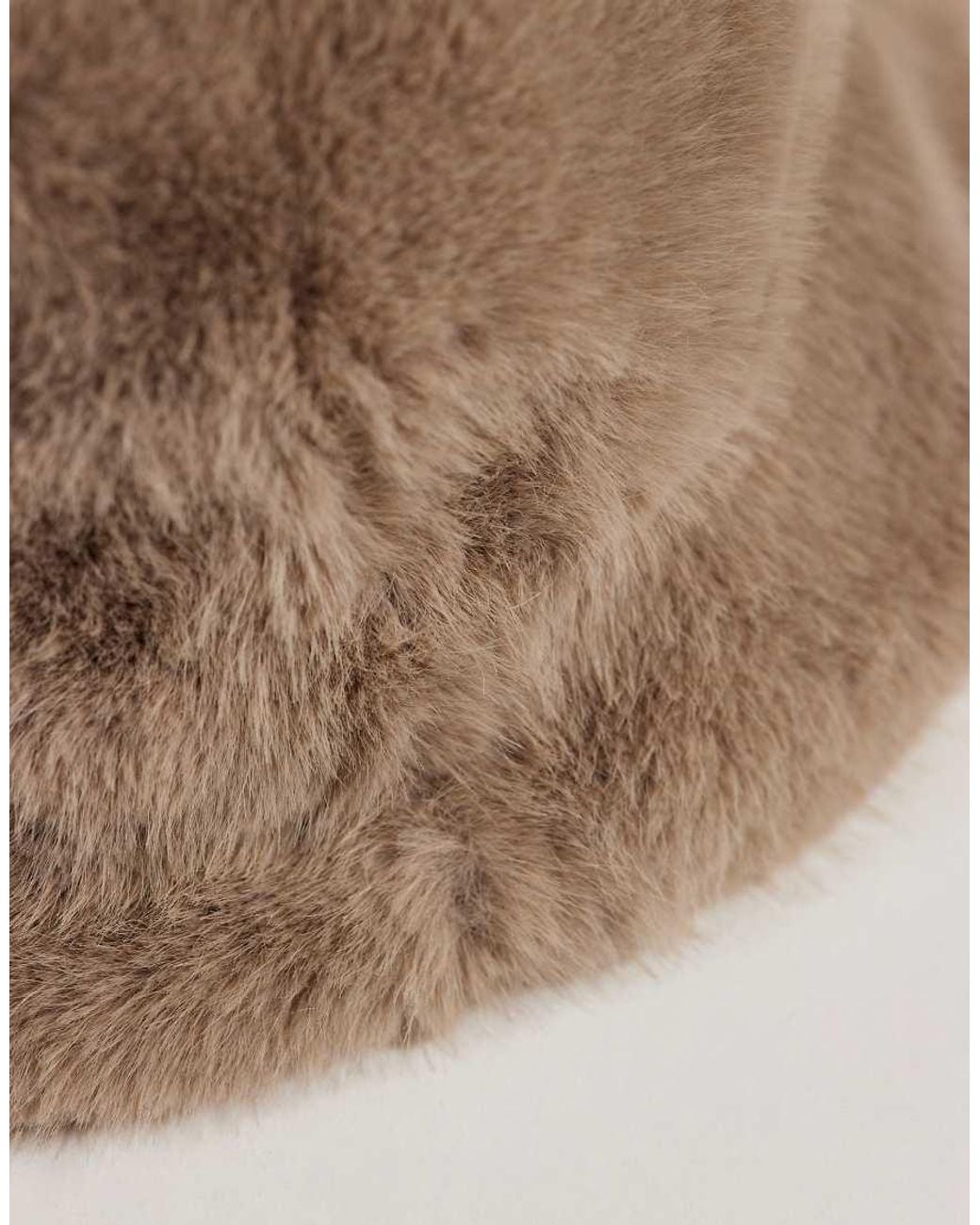 Vero Moda Natural Faux Fur Bucket Hat