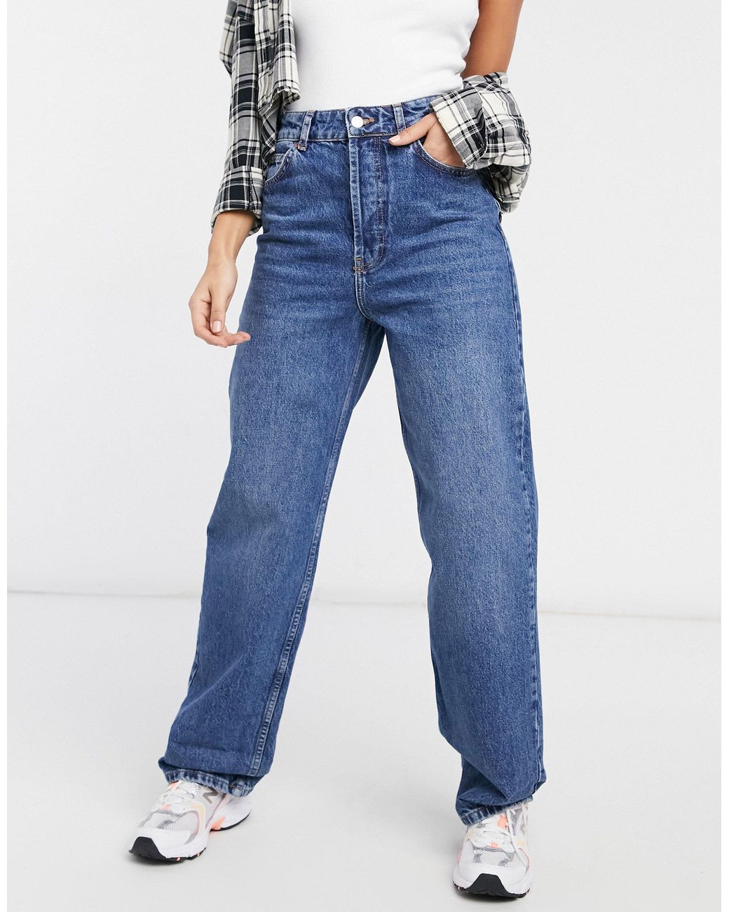 TOPSHOP Denim Oversized Mom Jeans in Blue | Lyst