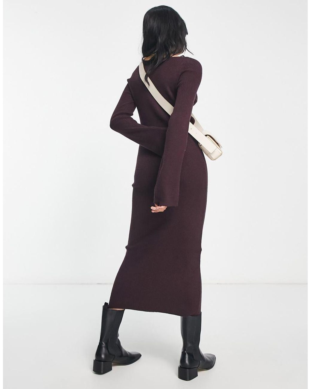 River Island Purple Sweetheart Neck Bodycon Dress