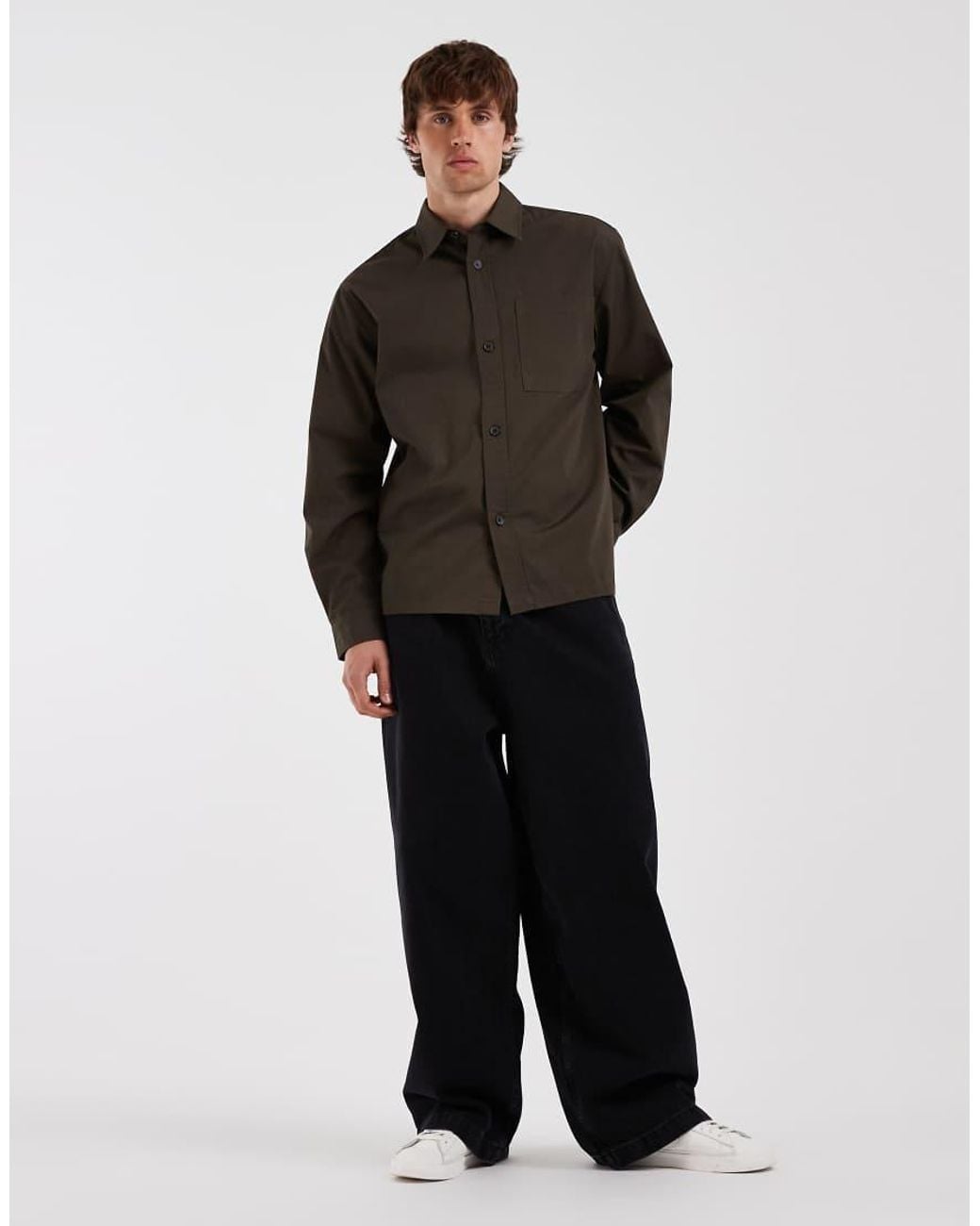 Redefined Rebel Black Boxy Oversized Shirt for men