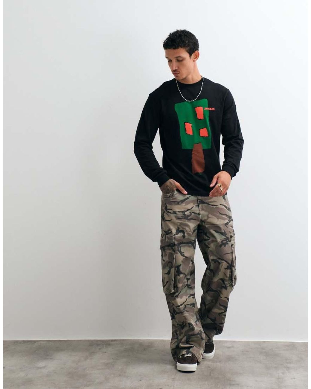 Napapijri Green Long Sleeve Graphic T-shirt for men