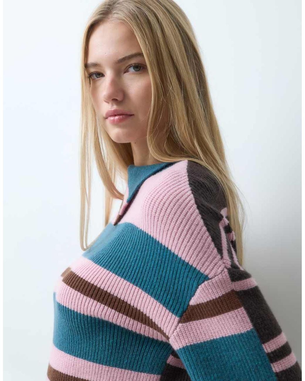 laagam Blue Nolie Striped Knitted Jumper