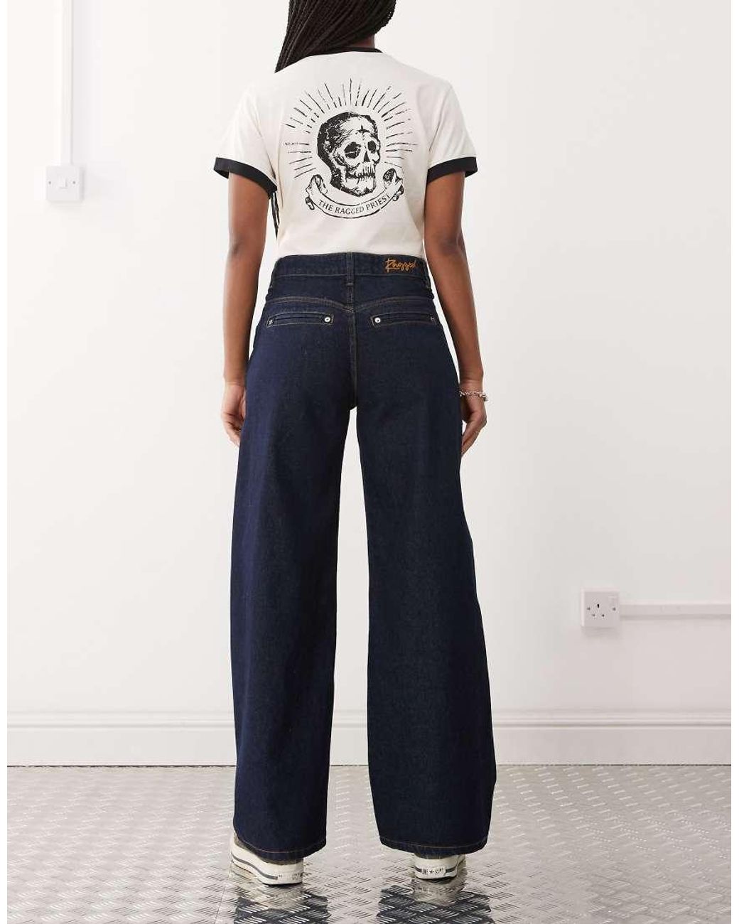 The Ragged Priest Blue Low Rise baggy Fit Jeans