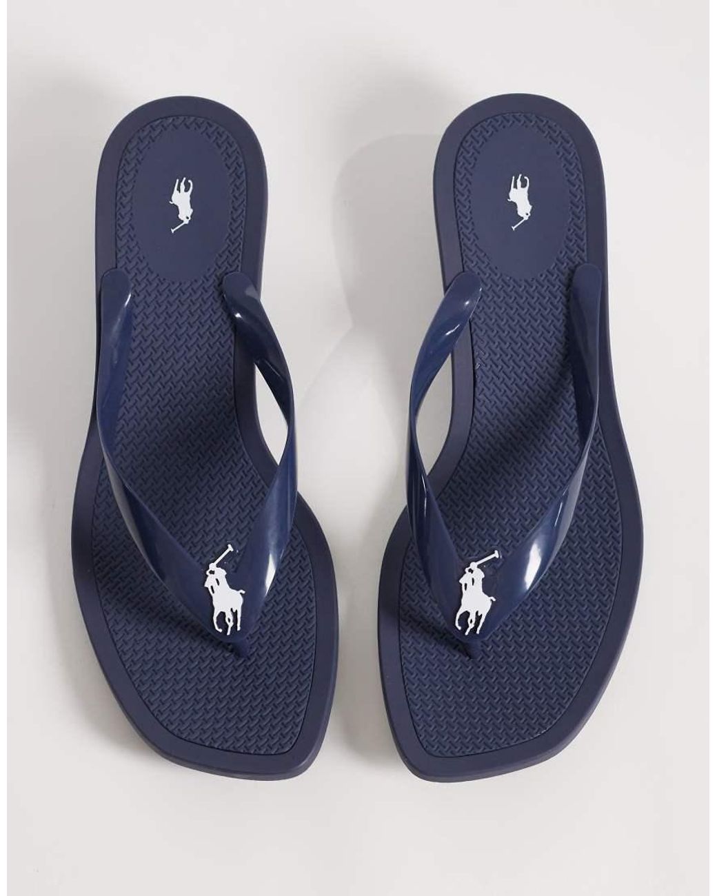Polo Ralph Lauren Blue Polo Play Kitten Heel Thong Sandals