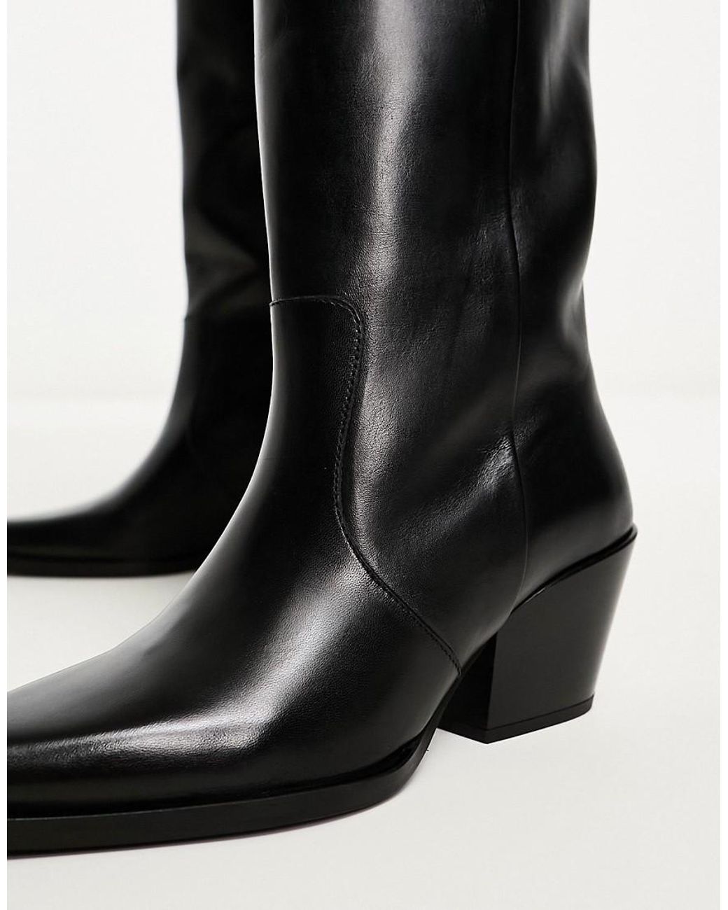 Botas Cuero Other Stories Thin Heel Mujer Negras Shoes Botas Y