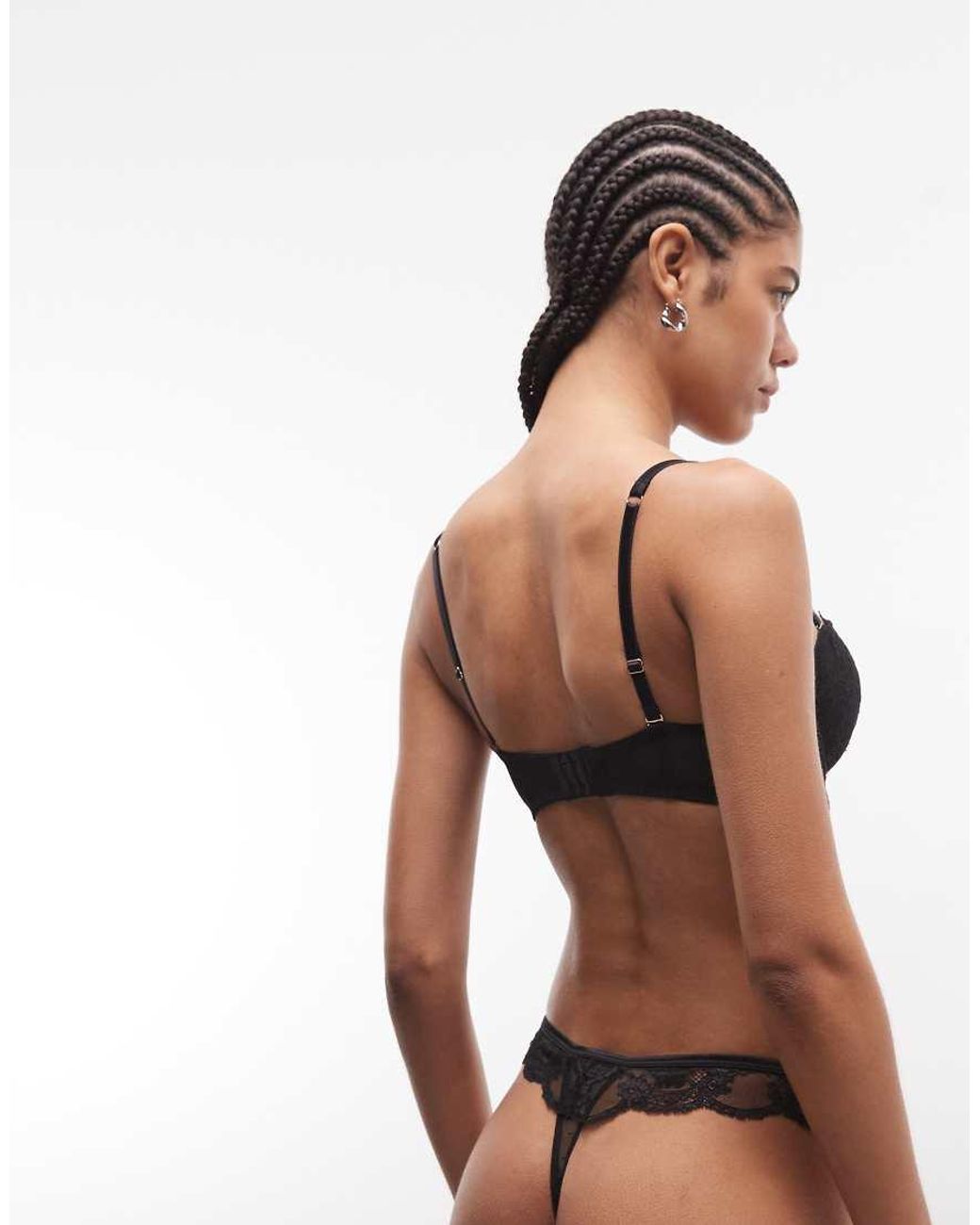 ASOS Black Lola Lace Thong With Keyhole Detail