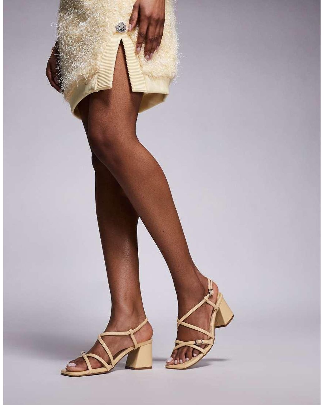 River Island Brown Strappy Block Heel Sandal