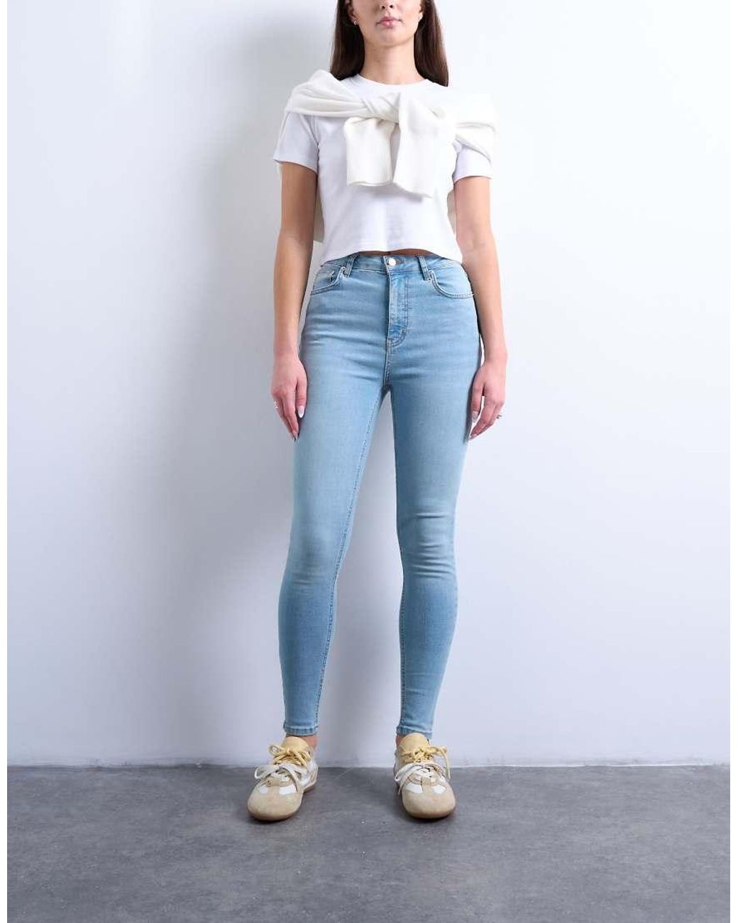 Topshop Hourglass Blue Jamie Skinny High Rise Jean
