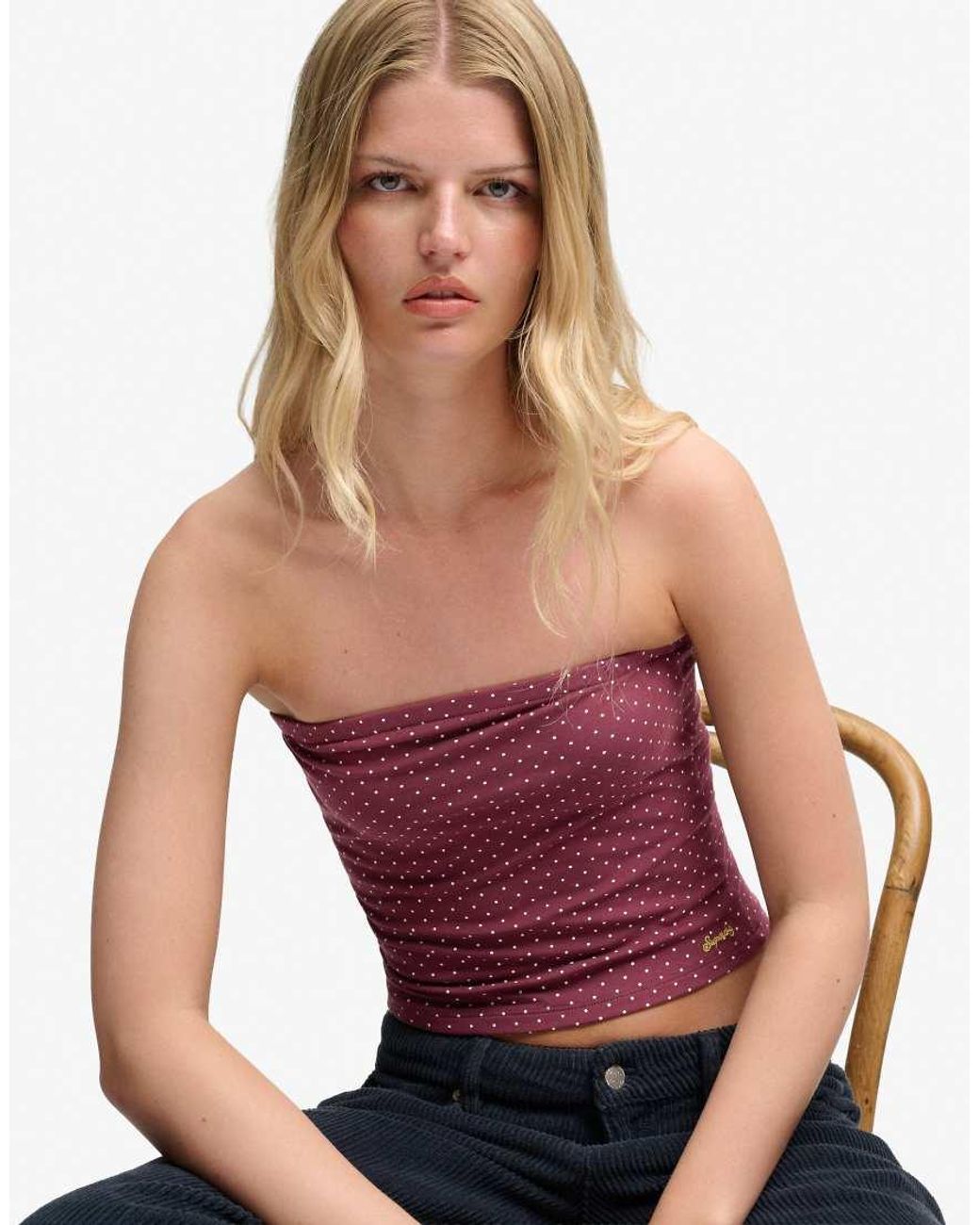 Superdry Red Athletic Essentials Jersey Bandeau Top