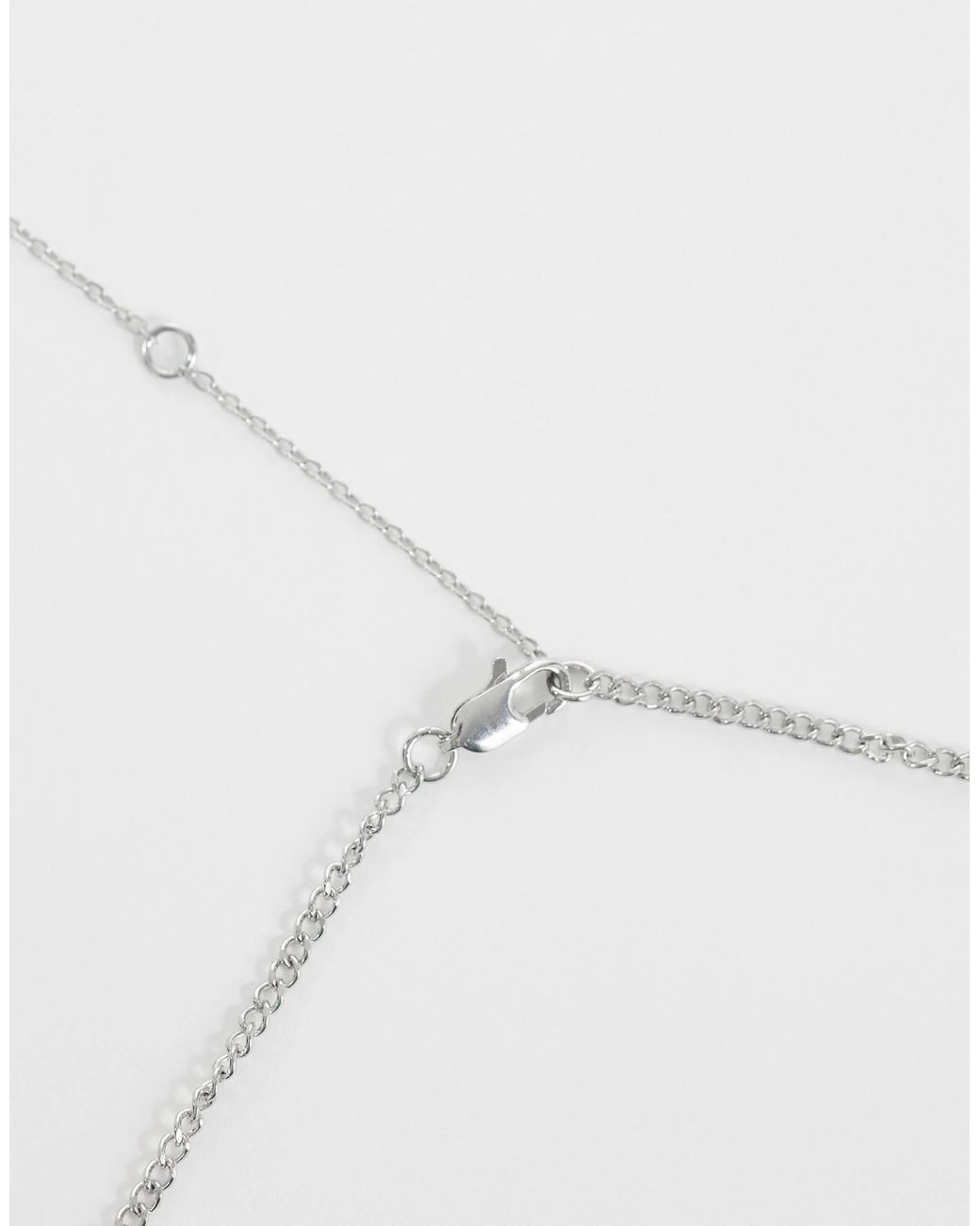 ASOS – farbene halskette mit eckigem schmuckstein in White für Herren