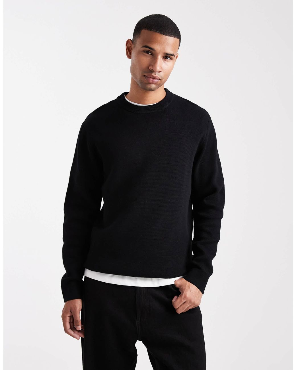 Jack & Jones Premium – strickpullover in Black für Herren