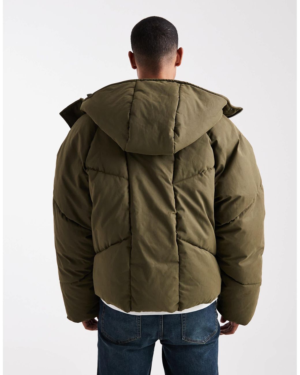 ASOS – übergroße, e steppjacke in Green für Herren
