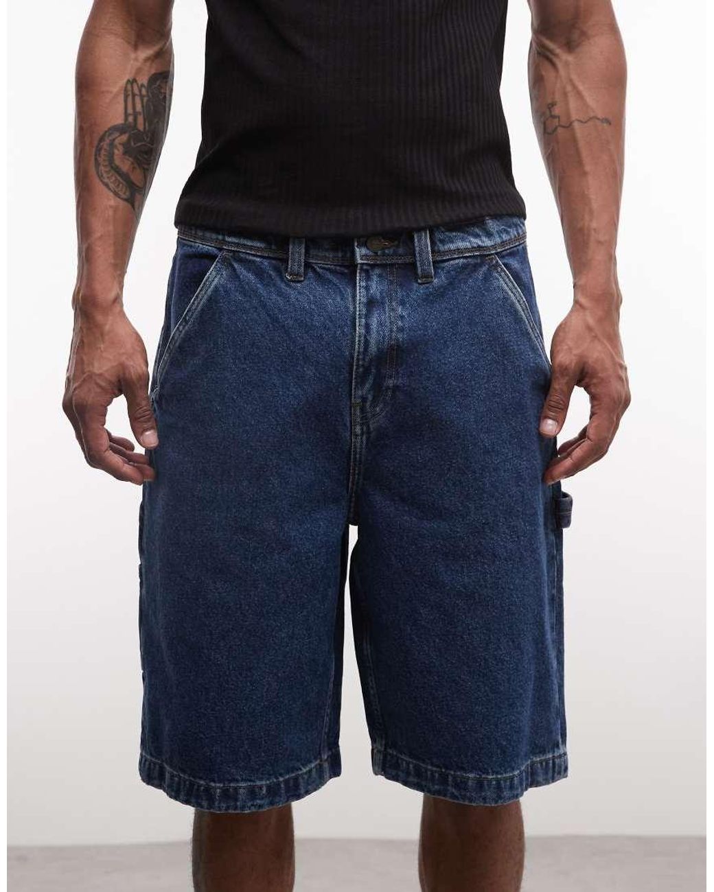 Timberland Blue Denim Carpenter Shorts for men