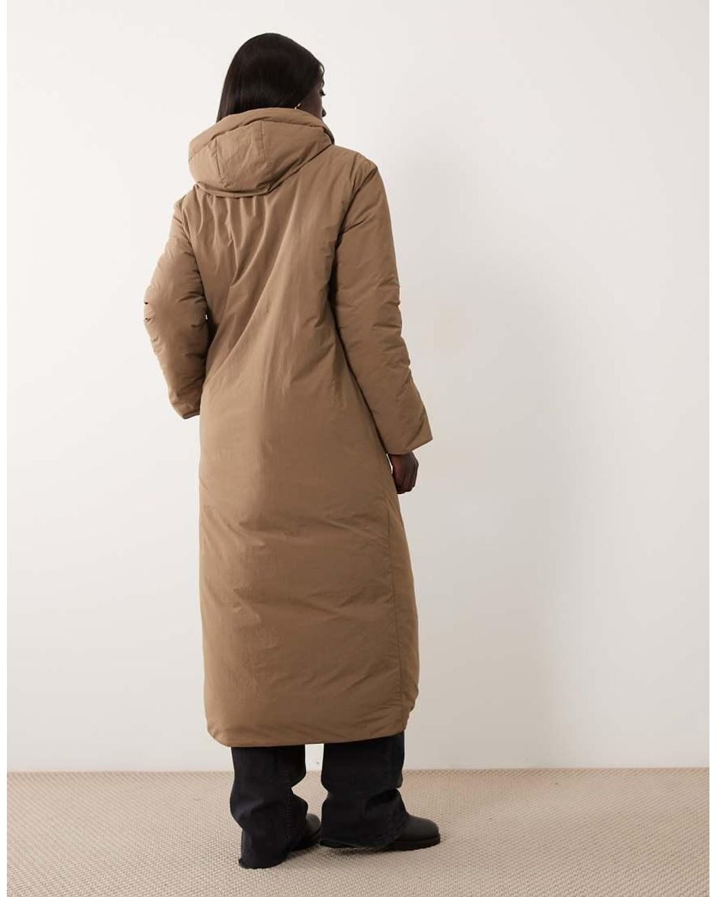 ASOS Brown Asos Design Tall Hooded Longline Padded Jacket